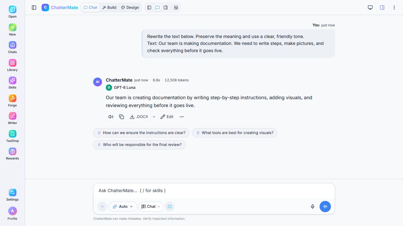 Example request and a completed reply