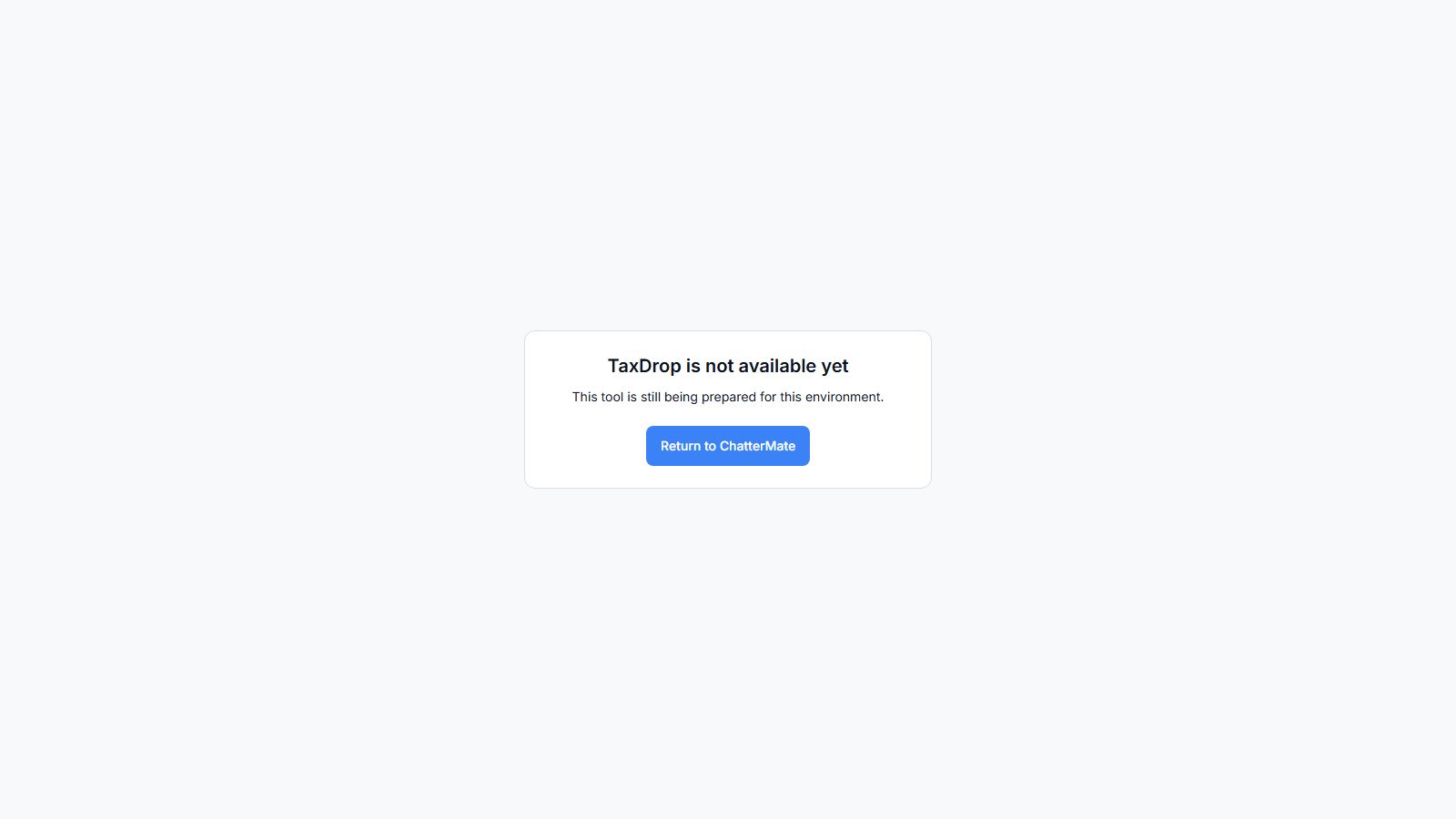 TaxDrop availability gate in the local deployment