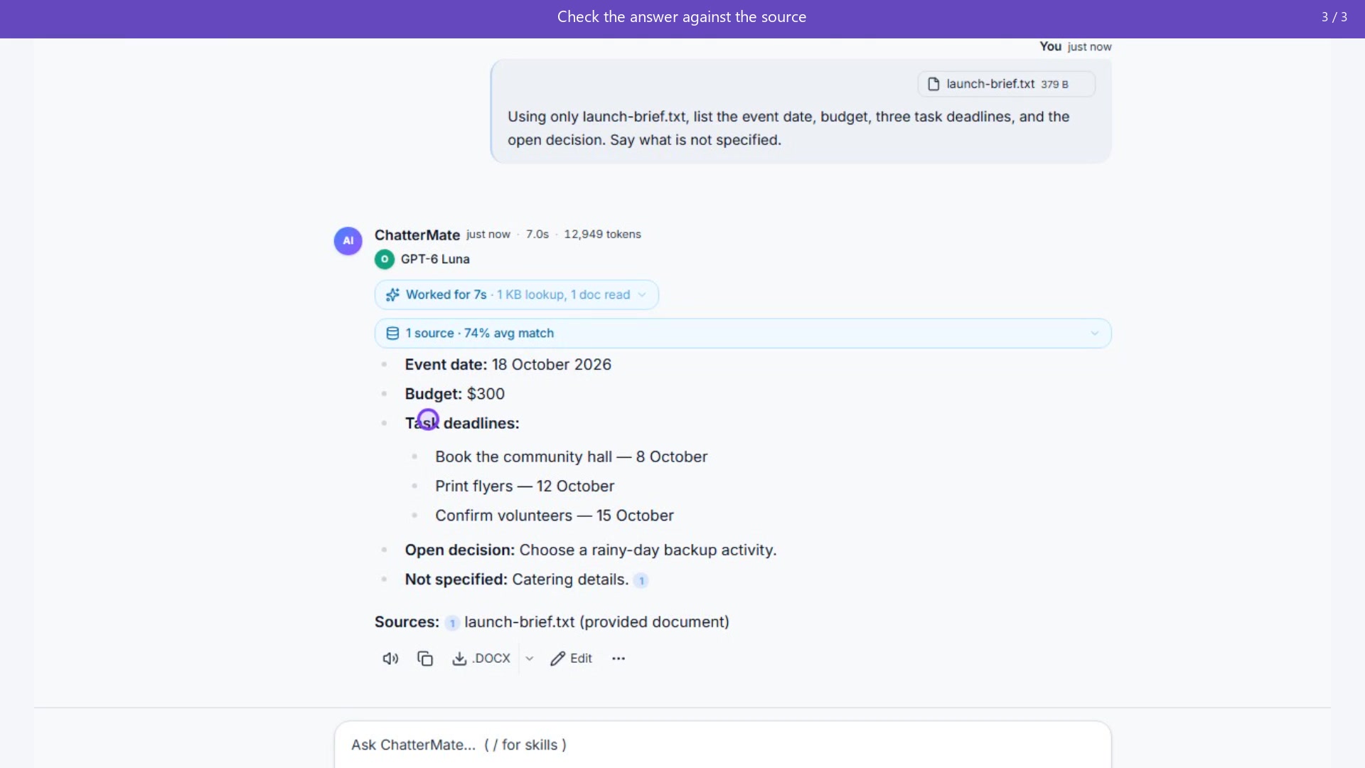 Preview: Ask questions about an attached file